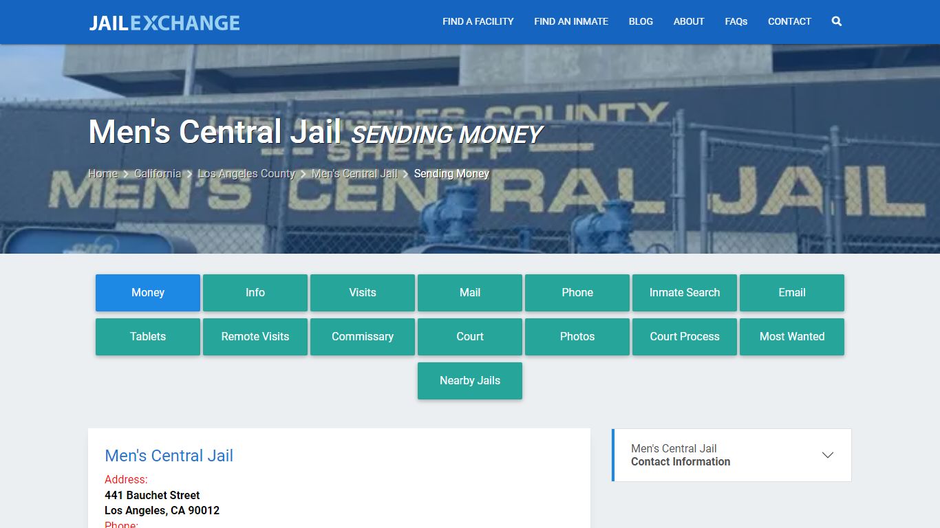 Send Money to Inmate - Men's Central Jail, CA - Jail Exchange